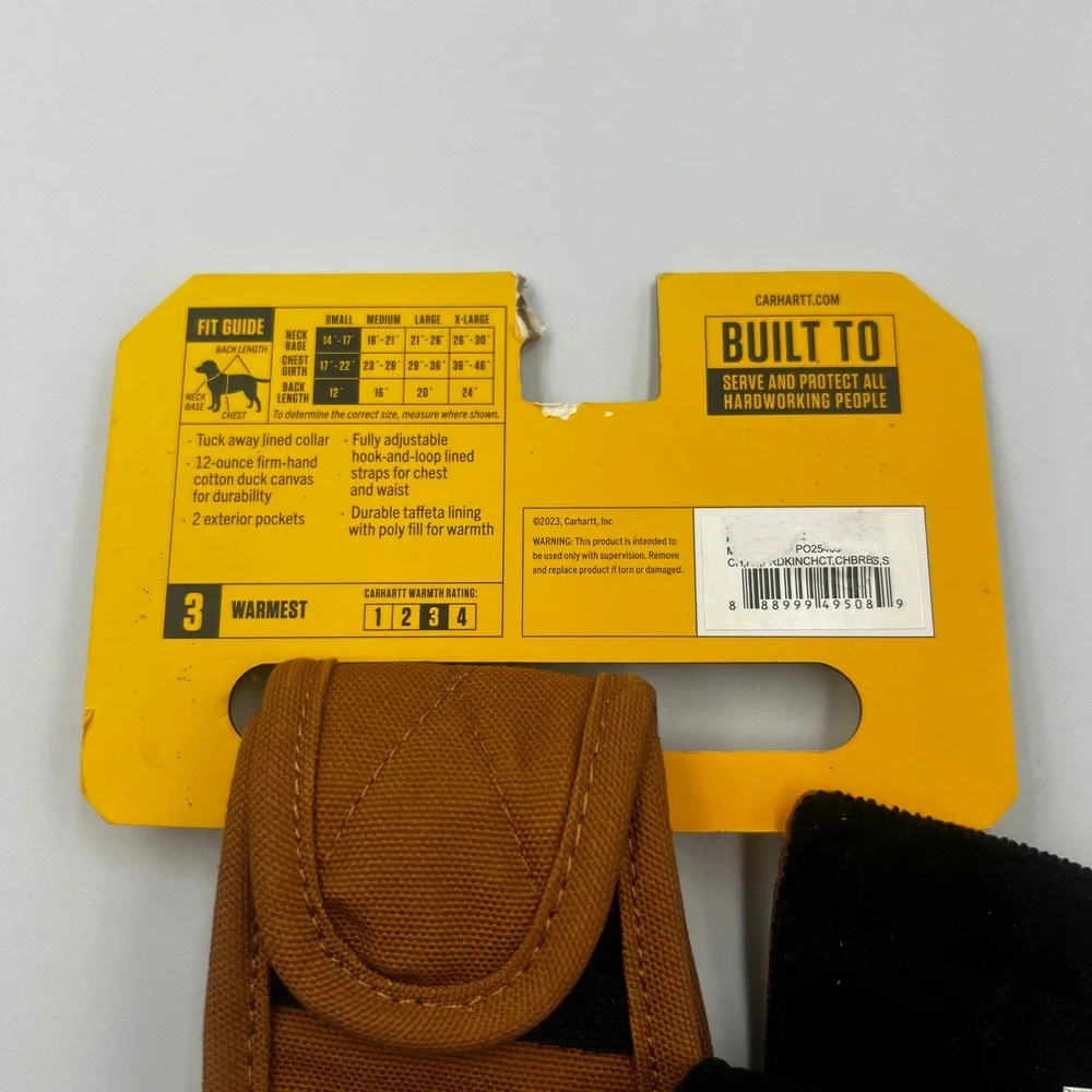 New Carhartt Firm Duck Insulated Dog Chore Coat Brown Small PX0548